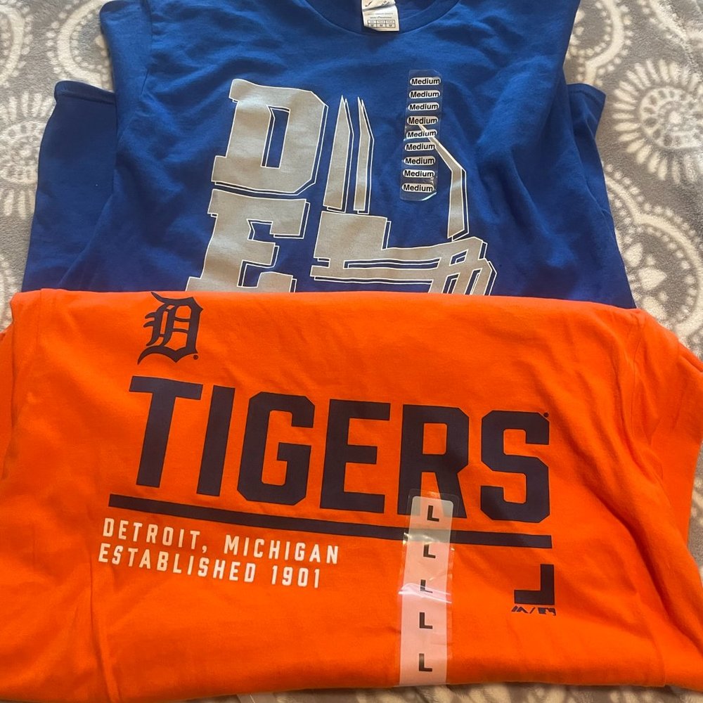 Detroit Tigers and Detroit Lions t-shirts BOTH NWT! (*1 large/1 medium*)